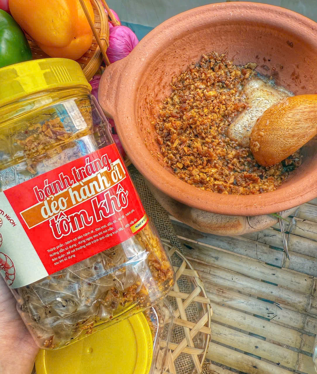 Dẻo Hành Ớt Tôm Khô Hũ