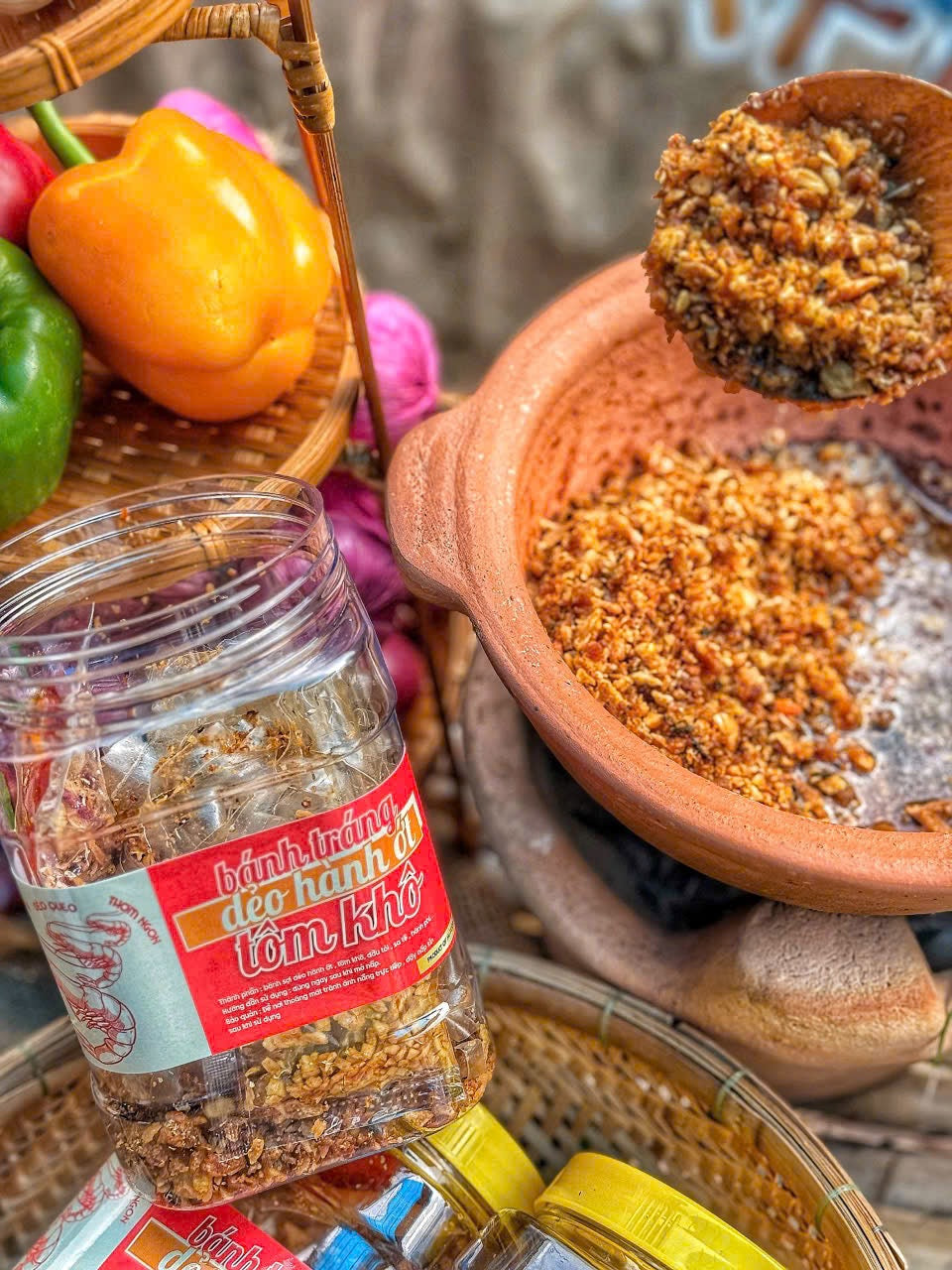 Dẻo Hành Ớt Tôm Khô Hũ