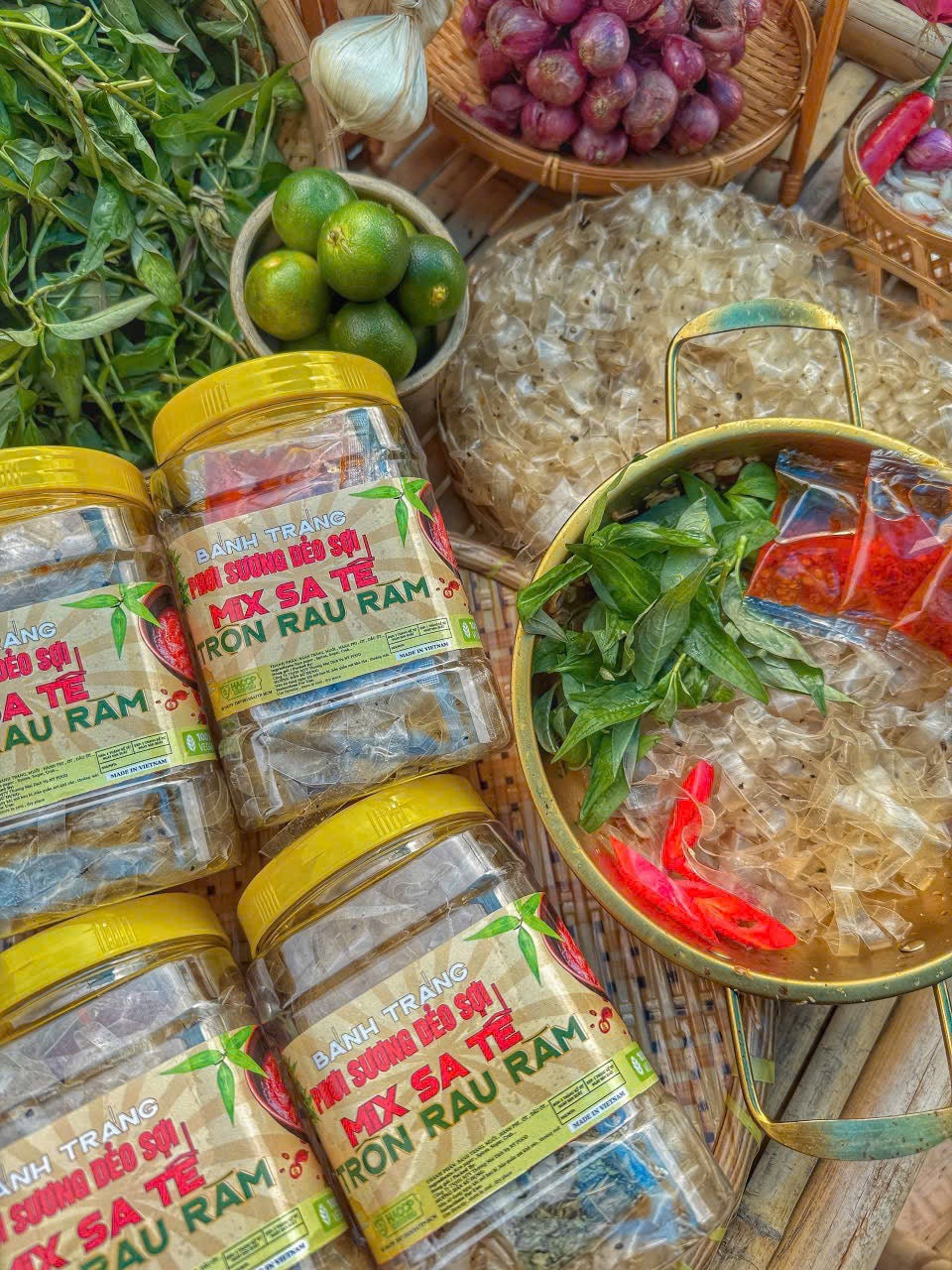 Dẻo Sợi Sate Rau Răm Hũ