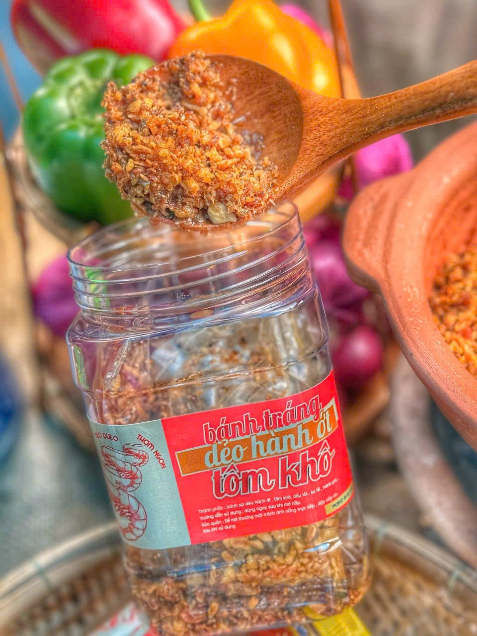 Dẻo Hành Ớt Tôm Khô Hũ